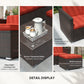 Outsunny Patio Furniture w/ Soft Cushions, Corner Sofa Sets, Red | The Comfy Couch Canada