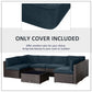 Outsunny Outdoor 14pc Patio Rattan Sofa Set Cushion Polyester Cover Replacement Set - No Cushion Included Blue | The Comfy Couch Canada