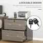Vinsetto Secure Vertical File: 2 Locking Drawers with Hanging Rails for A4 Home Office Documents Organization, Grey | The Comfy Couch Canada