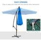 Outsunny 10ft Banana Hanging Rattan Set Sun Shade Patio Umbrella Cantilever Blue | The Comfy Couch Canada