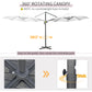 Outsunny Offset Patio Umbrella: 10ft Cantilever Sun Shade Cross Base 361å¡ Rotation White Poles | The Comfy Couch Canada