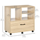 Vinsetto Lateral File Station: Mobile Cabinet with Printer Stand for Letter/Legal File & Office Supply Storage, Natural | The Comfy Couch Canada