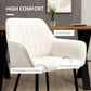 HOMCOM Stylish Dining Chairs Set of 2 Linen Fabric & Metal Legs Comfortable Upholstered Accent Chairs Beige | The Comfy Couch Canada