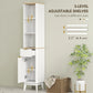 HOMCOM 67" Tall Bathroom Cabinet, Narrow Bathroom Storage Cabinet with 3 Open Shelves, Drawer and 2 Adjustable Shelves, White | The Comfy Couch Canada