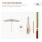 Outsunny 7x10ft Wooden Rectangle Patio Umbrella: Beige Market Garden Parasol Outdoor Sunshade Canopy | The Comfy Couch Canada
