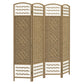 HOMCOM 4-Panel Folding Room Partition: Portable Privacy Screen, Wave Fiber Room Partition for Home Office, Natural | The Comfy Couch Canada
