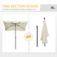 Outsunny Patio Umbrella: 7x4ft Rectangular Aluminum Tilt UV Protection Beige | The Comfy Couch Canada