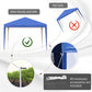 Outsunny 10x10ft Folding Pop Up Tent Outdoor Gazebo Canopy w/ Carrying Bag Blue.
