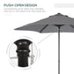 Outsunny 6.6FT Patio Umbrella, Outdoor Parasol with 6 Solid Ribs, Dark Grey | The Comfy Couch Canada