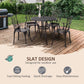 Outsunny 5 Pieces Outdoor Dining Set, Cast Aluminium Patio Table and Chairs with Parasol Hole, Patio Dining Set for 4, Brown | The Comfy Couch Canada