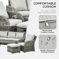 Outsunny 6 Pieces Patio Furniture Set Conversation Set Wicker Sectional Set Cushioned Outdoor Rattan 3-Seat Sofa Adjustable Recliner | The Comfy Couch Canada