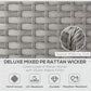 Outsunny 6 Pieces Patio Furniture Set, Outdoor Wicker Sofa Set Aluminum Frame PE Rattan Conversation Furniture, Grey | The Comfy Couch Canada