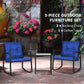 Outsunny Rocking Bistro Set 3PC Outdoor Wicker Patio Furniture with Glass Coffee Table Rocking Chairs for Porch | The Comfy Couch Canada