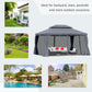 Outsunny Soft-top Gazebo 13x10ft Double Roof Canopy Vented Mesh Sidewall Aluminum Frame Dark Grey | The Comfy Couch Canada