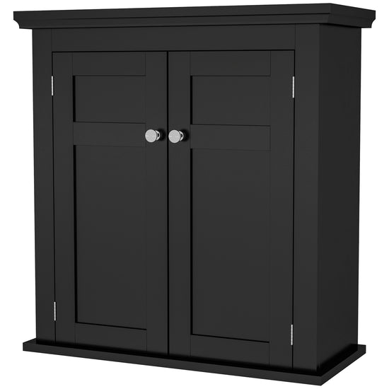 kleankin Bathroom Cabinet, Medicine Cabinet, Over Toilet Storage Cabinet with Adjustable Shelves for Entryway, Black | The Comfy Couch Canada