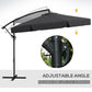 Outsunny 11ft Cantilever Patio Umbrella Offset Parasol 8 Ribs Cross Base for Outdoor Garden Black | The Comfy Couch Canada