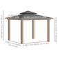 Outsunny 11 x 11ft Outdoor Canopy ,Hard Top Gazebo with Galvanized Frame & Double Vented Roof for Garden & Patio | The Comfy Couch Canada