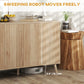 HOMCOM Buffet Cabinet with Storage Modern Fluted Sideboard with Adjustable Shelves Wood Legs for Dining Room Living Room Oak | The Comfy Couch Canada
