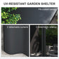 Outsunny Wall Pergola 10x13 ft Outdoor Gazebo with Curtains Nettings UV Resistant for Patio Deck | The Comfy Couch Canada