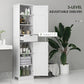 HOMCOM Freestanding Tall Bathroom Storage Cabinet with Drawer 2 Doors Space Saving Furniture White | The Comfy Couch Canada