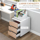 HOMCOM Mobile File Cabinet 3 Drawers Vertical Filing Organizer Wheels Office Storage Oak Furniture | The Comfy Couch Canada