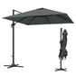Outsunny 8 FT Aluminium Cantilever Patio Umbrella with 360å¡ Rotation, Cross Base, Crank and Tilt for Garden, Patio, Dark Grey | The Comfy Couch Canada