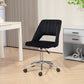 Vinsetto Mid Back Office Chair Velvet Fabric Swivel Scallop Shape Computer Desk Chair, Black | The Comfy Couch Canada