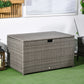 Outsunny 113 Gallon Outdoor Storage Box, Rattan Deck Box for Indoor, Patio Furniture Cushions, Mixed Grey | The Comfy Couch Canada