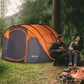 Outsunny 5-Person Pop Up Camping Tent, Easy Setup, Orange, with Doors, Windows, Carry Bag | The Comfy Couch Canada