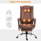 Vinsetto Vibration Massage Office Chair: 6-point Micro Fiber Recliner, Retractable Footrest, Brown.