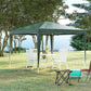 Outsunny Verdant Retreat: 10x10ft Folding Party Tent, Portable Gazebo Outdoor Canopy Garden Sunshade, Green Oasis | The Comfy Couch Canada
