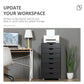 Vinsetto Towering File Vault: 7-Drawer Vertical Cabinet on Wheels for Comprehensive Office Document Organization, Black | The Comfy Couch Canada