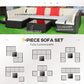 Outsunny 7 Pieces Patio Furniture Set, Rattan Outdoor Conversation Set Garden Wicker Sofa Set Sectional Furniture w/Cushion | The Comfy Couch Canada