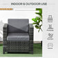 Outsunny Outdoor Rattan Sofa, Patio Wicker Armchair with Cushions for Garden, Balcony, Porch, Grey | The Comfy Couch Canada