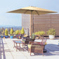 Outsunny Rectangle Patio Umbrella: 6.5x10ft Aluminum Tilt Outdoor Sunshade Canopy with Crank, Tan | The Comfy Couch Canada