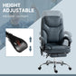 Vinsetto Heated Massage Office Chair: PU Leather, 6-Point Vibration, Recliner with Footrest, Grey | The Comfy Couch Canada