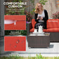 Outsunny Patio Furniture w/ Soft Cushions, Corner Sofa Sets, Red | The Comfy Couch Canada