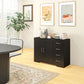 HOMCOM Modern Dining Decadence: Sideboard Buffet Cabinet with Beadboard Doors, Drawers for Kitchen Storage, Black | The Comfy Couch Canada