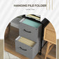 Vinsetto Fabric File Vault: Vertical 2-Drawer Cabinet with Hanging Rails for Stylish Office Document Storage, Dark Grey | The Comfy Couch Canada