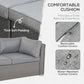 Outsunny 6 Pieces Patio Furniture Set, Outdoor Wicker Sofa Set Aluminum Frame PE Rattan Conversation Furniture, Grey | The Comfy Couch Canada