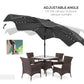 Outsunny Solar Patio Umbrella with LED and Tilt, Outdoor Market Table Umbrella Parasol with Crank, 10 x 10 ft, Dark Grey | The Comfy Couch Canada