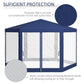 Outsunny Hexagon Party Tent, Patio Gazebo with Netting Mesh, Blue | The Comfy Couch Canada