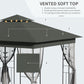 Outsunny 10x10 Steel Patio Gazebo Soft-Top Sun Shelter with 2-Tier Roof & Curtain Sidewalls in Grey | The Comfy Couch Canada