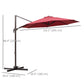Outsunny 10ft Cantilever Patio Umbrella with 360å¡ Rotation, Crank & Cross Base for Garden Deck Pool Backyard, Wine Red | The Comfy Couch Canada