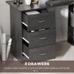 HOMCOM Black Computer Writing Desk with 3 Shelves & 3 Drawers - Versatile Student Study Table for Home Office | The Comfy Couch Canada