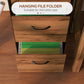 Vinsetto Rustic File Console: Vertical 2-Drawer Cabinet with Hanging Rails & Printer Stand for Office Document Organization, Brown Wood.