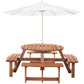 Outsunny Wooden Pub Bench 8-Person Round Picnic Table Outdoor Patio Furniture Durable | The Comfy Couch Canada