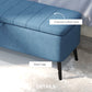 HOMCOM 40" Ottoman with Storage, Linen Upholstered Storage Ottoman Bench with Steel Legs for Living Room, Bedroom Dark Blue | The Comfy Couch Canada