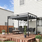 Outsunny Metal Frame Pergola Gazebo 10x7ft with Retractable Canopy Outdoor Patio Sun Shelter Water-Proof Yard Shade Grape Tent | The Comfy Couch Canada