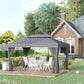 Outsunny Soft-top Gazebo 13x10ft Double Roof Canopy Vented Mesh Sidewall Aluminum Frame Dark Grey | The Comfy Couch Canada